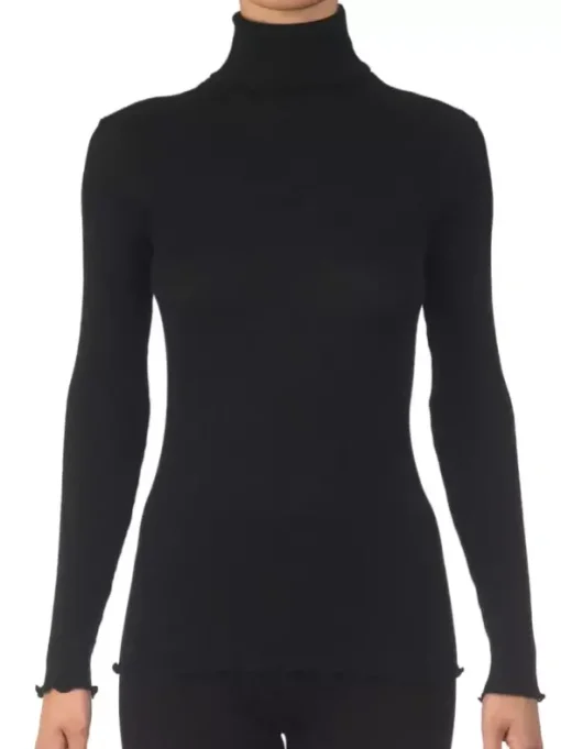 Rollkragen Shirt - Wolle & Seide